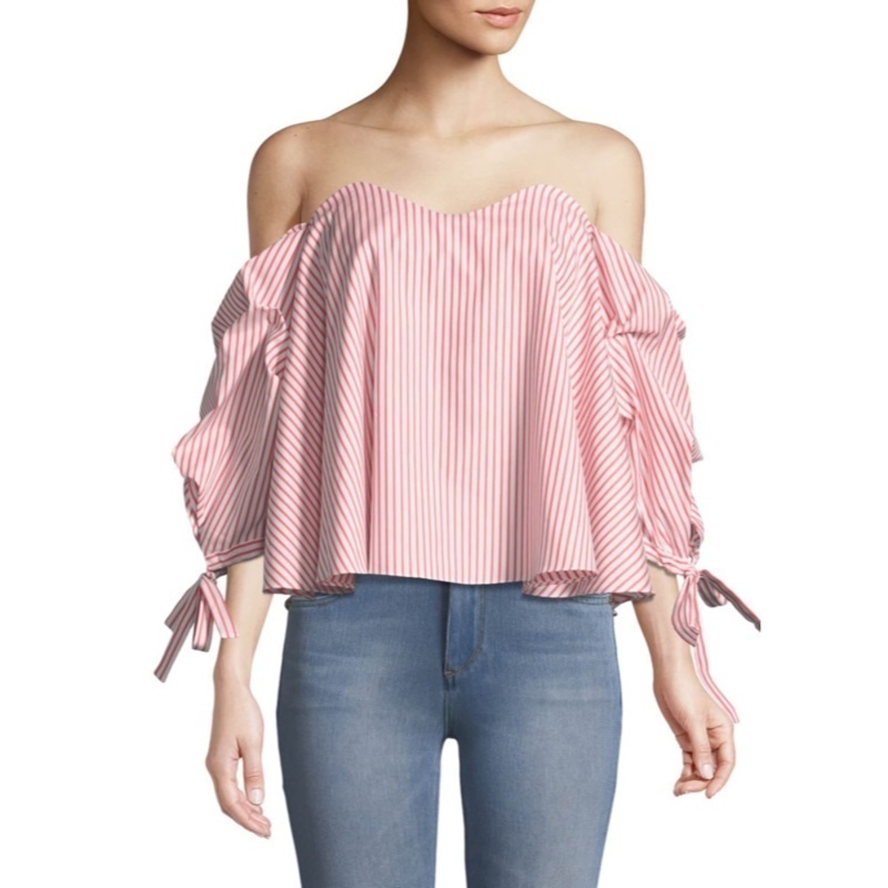 CAROLINE CONSTAS Gabriella Bustier Stripe-Print top
Size XS NWT